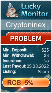 Cryptoninex Monitored by LuckyMonitor.com
