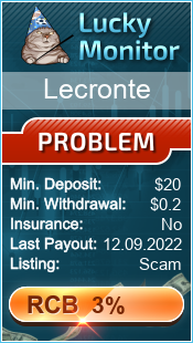 Lecronte Monitored by LuckyMonitor.com