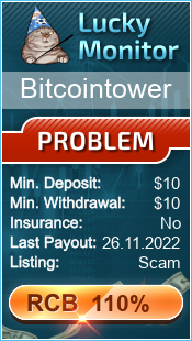 Bitcointower Monitored by LuckyMonitor.com