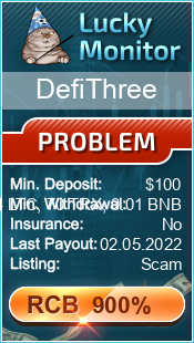 DefiThree Monitored by LuckyMonitor.com