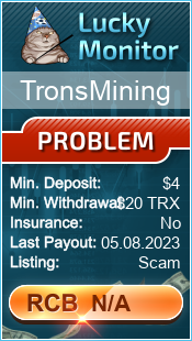 TronsMining Monitored by LuckyMonitor.com